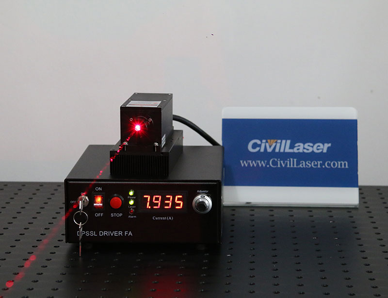 671nm 1500mW 빨간색 DPSS 레이저 연구실 레이저 시스템